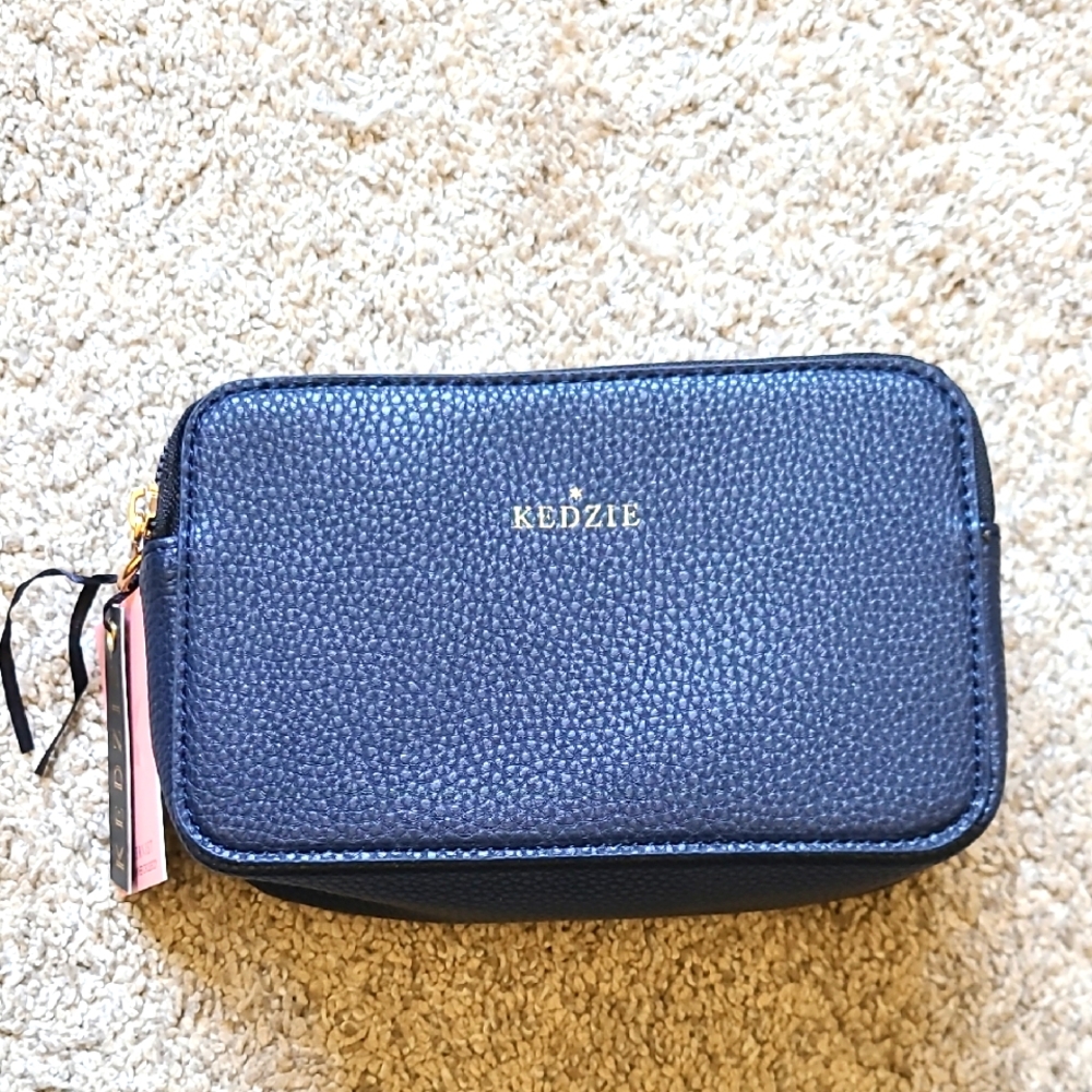 Kedzie Navy Blue Vegan Leather Crossbody - Picture 2 of 10